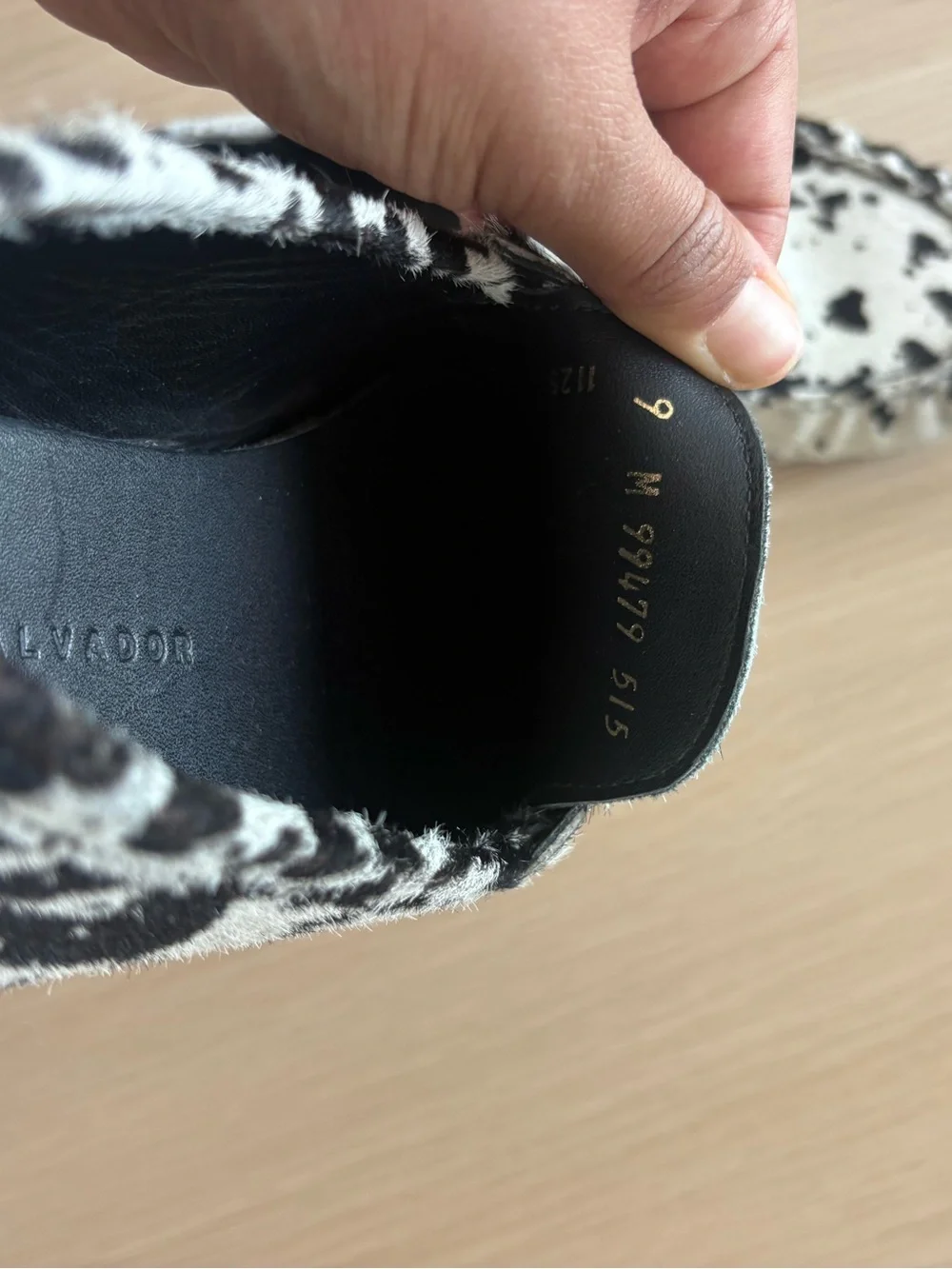 Freda Salvador Black & White Cow Haircalf Penny Loafers